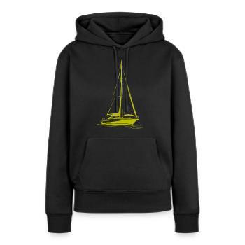 Segelboot - Frauen Premium Bio Hoodie - Schwarz - Vorne - Julia (174cm)