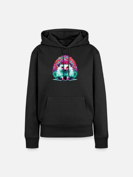 Igel - Frauen Premium Bio Hoodie - Schwarz