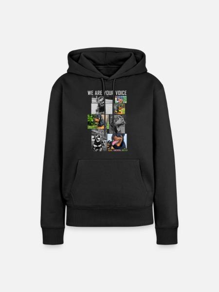 Hundeische Stimme Collage - Frauen Premium Bio Hoodie - Schwarz