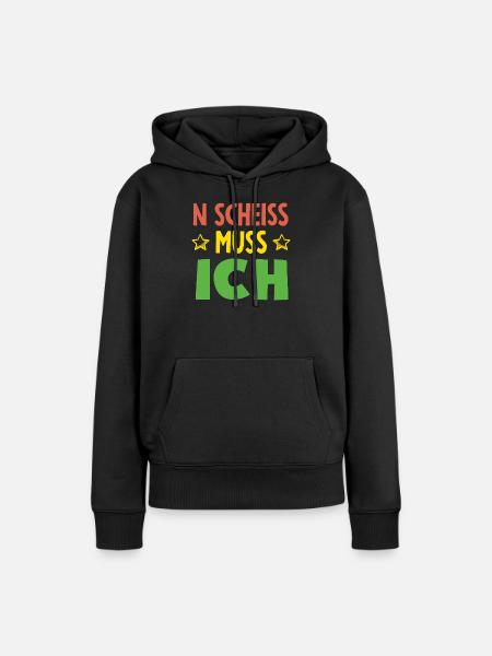 N Scheiß muss ich – Mittelfinger - Frauen Premium Bio Hoodie - Schwarz