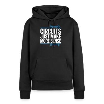 Schaltkreise Machen Technik Sinnvoller - Frauen Premium Bio Hoodie - Schwarz - Vorne - Julia (174cm)