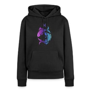 Gradient de Poissons - Sweat à capuche Premium bio Femme - noir - Devant - Julia (174cm)