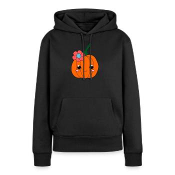 Halloween-Kürbis. - Frauen Premium Bio Hoodie - Schwarz - Vorne - Julia (174cm)