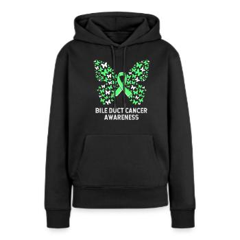 Cancer des canaux biliaires - Sweat à capuche Premium bio Femme - noir - Devant - Julia (174cm)