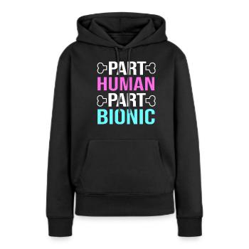 Chirurgie du genou Chirurgie du genou - Sweat à capuche Premium bio Femme - noir - Devant - Julia (174cm)