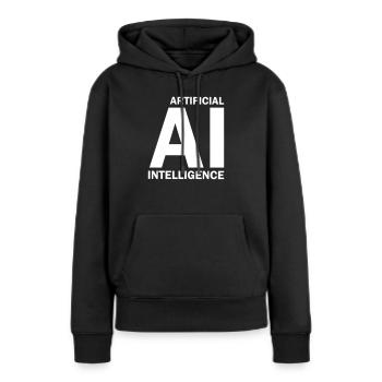 Intelligence artificielle - Sweat à capuche Premium bio Femme - noir - Devant - Julia (174cm)