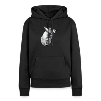 Weinender Pinguinbaby - Frauen Premium Bio Hoodie - Schwarz - Vorne - Julia (174cm)