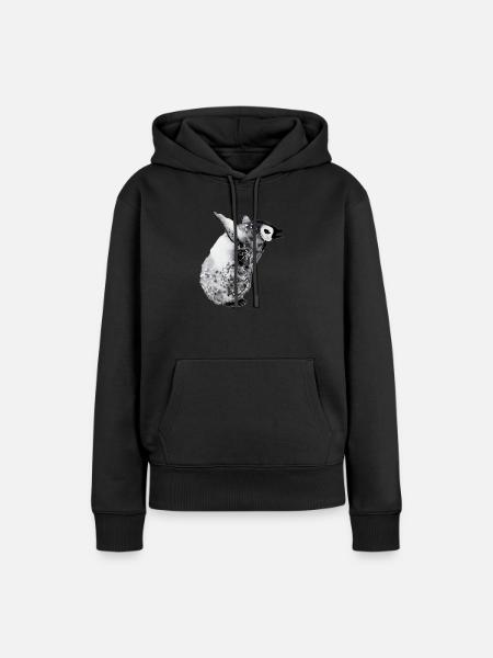 Weinender Pinguinbaby - Frauen Premium Bio Hoodie - Schwarz