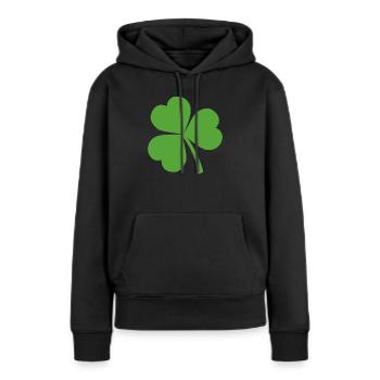 Kleeblatt - Frauen Premium Bio Hoodie - Schwarz - Vorne - Julia (174cm)