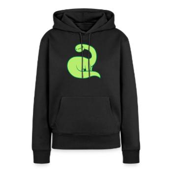 Cher petit long cou - Sweat à capuche Premium bio Femme - noir - Devant - Julia (174cm)