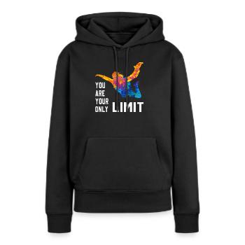 Skydive parachutiste Skydiver Chute libre - Sweat à capuche Premium bio Femme - noir - Devant - Julia (174cm)