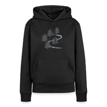Wald und Fluss - Frauen Premium Bio Hoodie - Schwarz - Vorne - Julia (174cm)