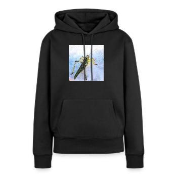 Heuschrecke - Frauen Premium Bio Hoodie - Schwarz - Vorne - Julia (174cm)