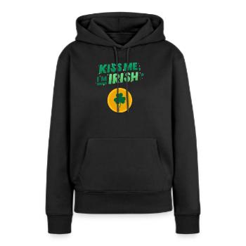 Kiss me Irish St. Patrick’s Day ou Festival - Sweat à capuche Premium bio Femme - noir - Devant - Julia (174cm)