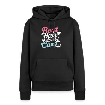 Les cheveux de bateau ne s’en soucient pas - Sweat à capuche Premium bio Femme - noir - Devant - Julia (174cm)