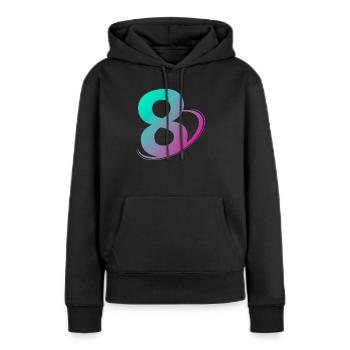 Nummer 8 mehrfarbig - Frauen Premium Bio Hoodie - Schwarz - Vorne - Julia (174cm)