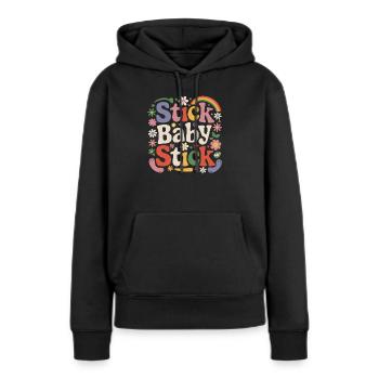 Mut und Hoffnung auf der IVF-Reise - Frauen Premium Bio Hoodie - Schwarz - Vorne - Julia (174cm)