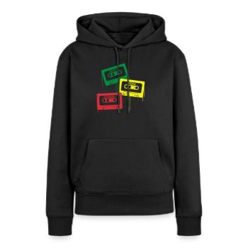 Roots, rock, reggae - Sweat à capuche Premium bio Femme - noir - Devant - Julia (174cm)