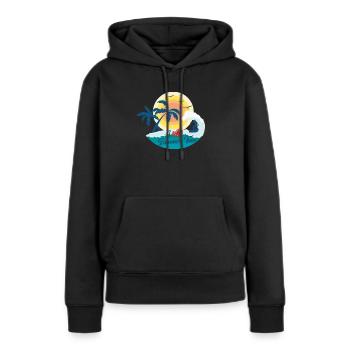 Heure d'été - Sweat à capuche Premium bio Femme - noir - Devant - Julia (174cm)