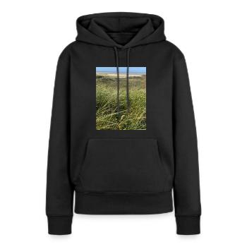 Sensation de plage - Sweat à capuche Premium bio Femme - noir - Devant - Julia (174cm)