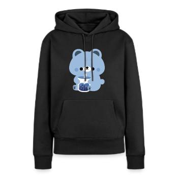 Blue Boba Bear - Women’s Premium Organic Hoodie - black - Front - Julia (174cm)