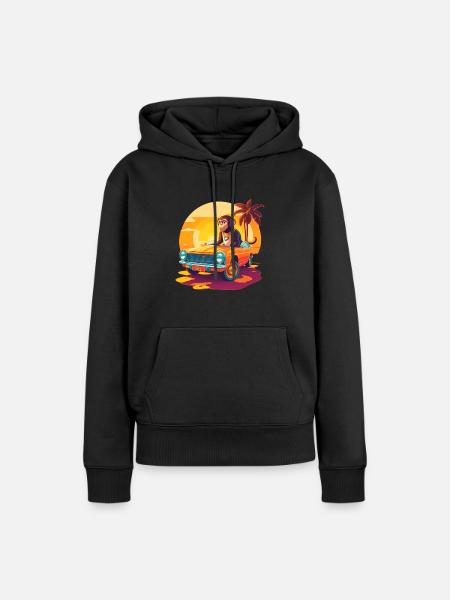 Golden Monkey - Frauen Premium Bio Hoodie - Schwarz