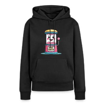 Funny Chewing Gum Vending Machine - Retro Kawaii Design - Women’s Premium Organic Hoodie - black - Front - Julia (174cm)