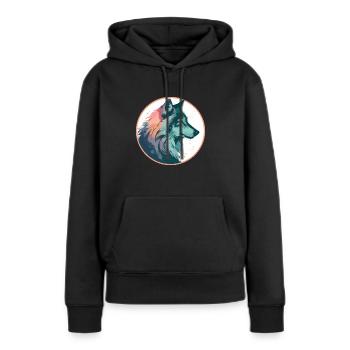Wolf, Wild Dog, Grey Wolf, Canis lupus - Women’s Premium Organic Hoodie - black - Front - Julia (174cm)