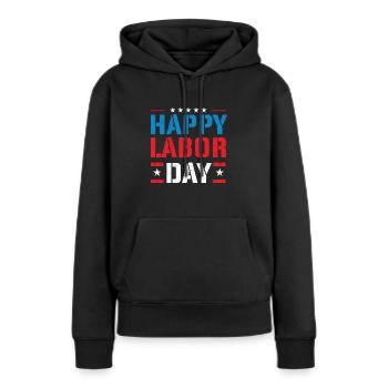 Alles Gute zum Tag der Arbeit, Facharbeiter der Gewerkschaft - Frauen Premium Bio Hoodie - Schwarz - Vorne - Julia (174cm)