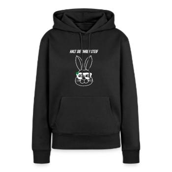 Halt Die Ohren Steif Gute Besserung Krankkeit - Frauen Premium Bio Hoodie - Schwarz - Vorne - Julia (174cm)