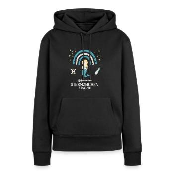 Fisch Sternzeichen Geburtstag Sternenbild Fische - Frauen Premium Bio Hoodie - Schwarz - Vorne - Julia (174cm)