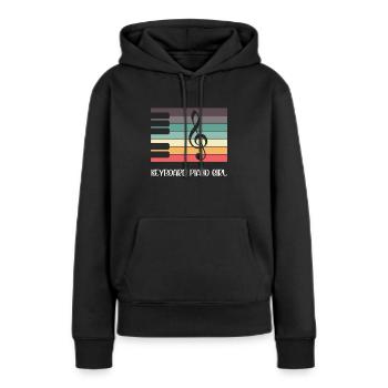 Tastatur Klavier Mädchen Klavierspieler Lustig - Frauen Premium Bio Hoodie - Schwarz - Vorne - Julia (174cm)