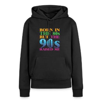 90er Jahre Neunziger Mottoparty Retro - Frauen Premium Bio Hoodie - Schwarz - Vorne - Julia (174cm)