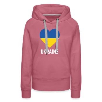 I support Ukraine - Women’s Premium Organic Hoodie - mauve - Front - Isabella (175cm)
