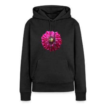 Fleur Rose Rose Fleur Fleurs Rose Rose Fleurs - Sweat à capuche Premium bio Femme - noir - Devant - Julia (174cm)