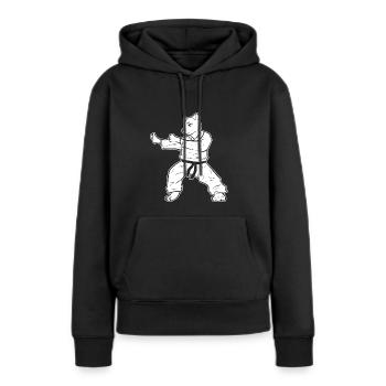 Karate Katze Selbstverteidigung - Frauen Premium Bio Hoodie - Schwarz - Vorne - Julia (174cm)