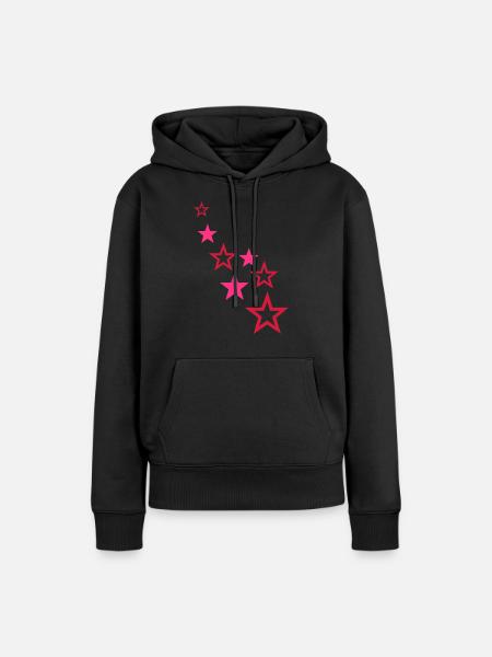 sterne - Frauen Premium Bio Hoodie - Schwarz