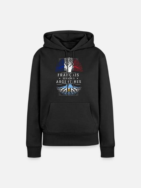 Racines Argentines - Sweat à capuche Premium bio Femme - noir