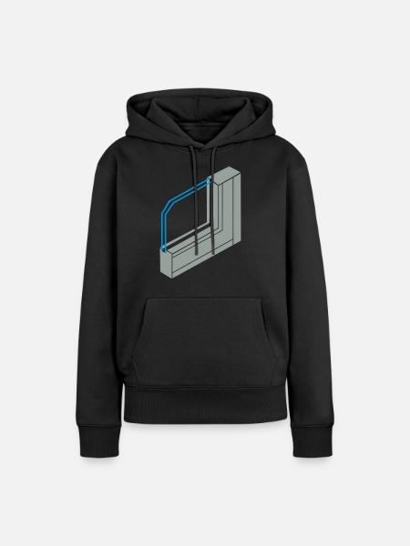 Aluminiumprofil Fenster - Frauen Premium Bio Hoodie - Schwarz