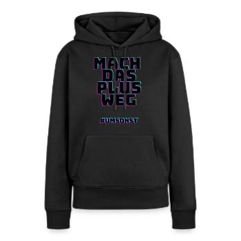 mach das plus Weg #umsonst - Frauen Premium Bio Hoodie - Schwarz - Vorne - Julia (174cm)