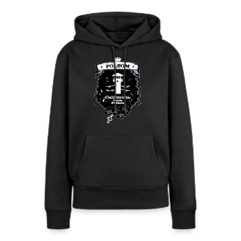 Folsom Prison - Sweat à capuche Premium bio Femme - noir - Devant - Julia (174cm)