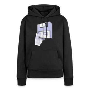 établi 3D - Sweat à capuche Premium bio Femme - noir - Devant - Julia (174cm)