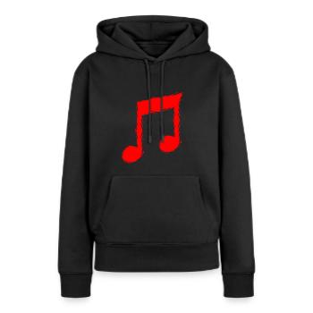 Note de musique - Sweat à capuche Premium bio Femme - noir - Devant - Julia (174cm)