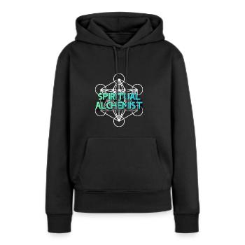 ALCHIMISTE SPIRITUEL - Sweat à capuche Premium bio Femme - noir - Devant - Julia (174cm)