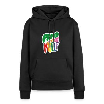 Proud to be myself - white - Women’s Premium Organic Hoodie - black - Front - Julia (174cm)
