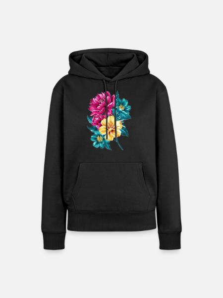 Blumenstrauß - Frauen Premium Bio Hoodie - Schwarz