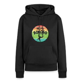Lustiges Affe Schimpanse DNA - Frauen Premium Bio Hoodie - Schwarz - Vorne - Julia (174cm)