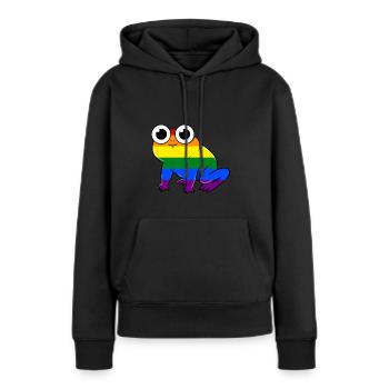 LGBT Gay Pride Grenouille Gay Pride - Sweat à capuche Premium bio Femme - noir - Devant - Julia (174cm)
