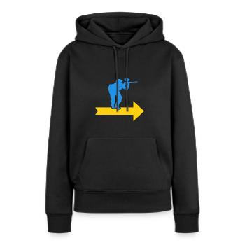 Marqueur de joueur de paintball Gotcha - Sweat à capuche Premium bio Femme - noir - Devant - Julia (174cm)