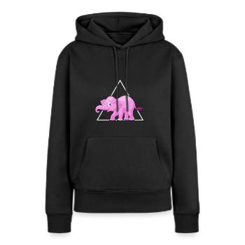 Éléphant pachyderme éléphant rose dans la boutique de porcelaine - Sweat à capuche Premium bio Femme - noir - Devant - Julia (174cm)